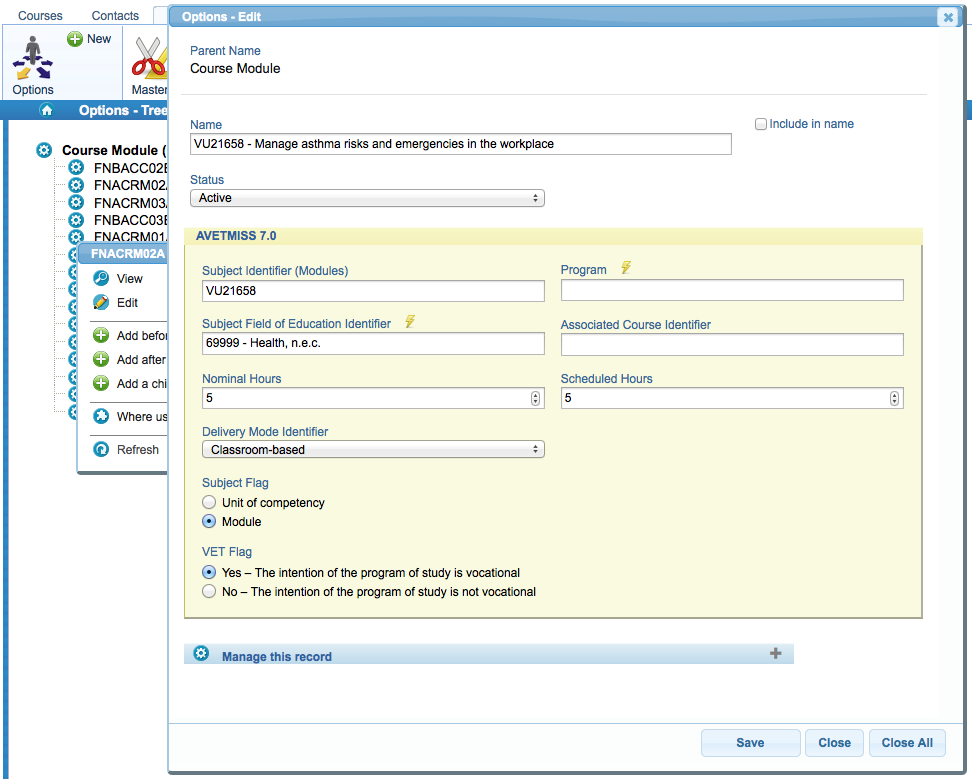Complete the Form on the Module